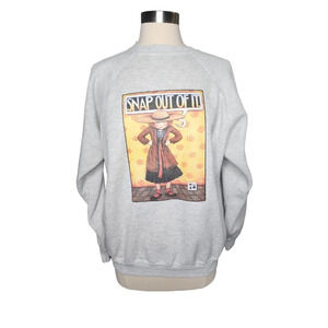 Snap Out Of It! Women's Crew Neck Gray Sweater Size XL Hanes Her Way